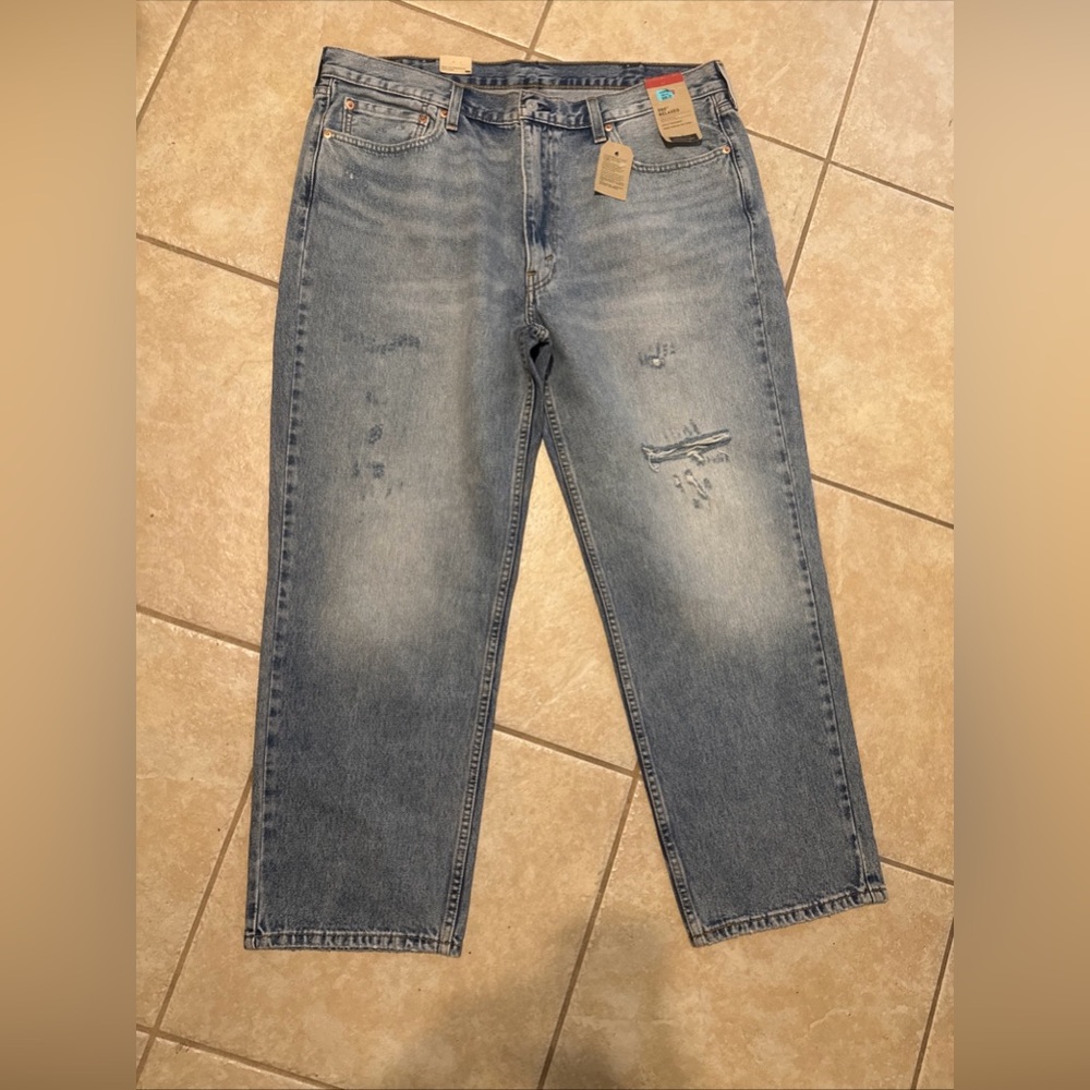 New $69 Levi’s 550 Relaxed Fit Men's Or Womans Light Blue Jeans Size 40 x 30 T14